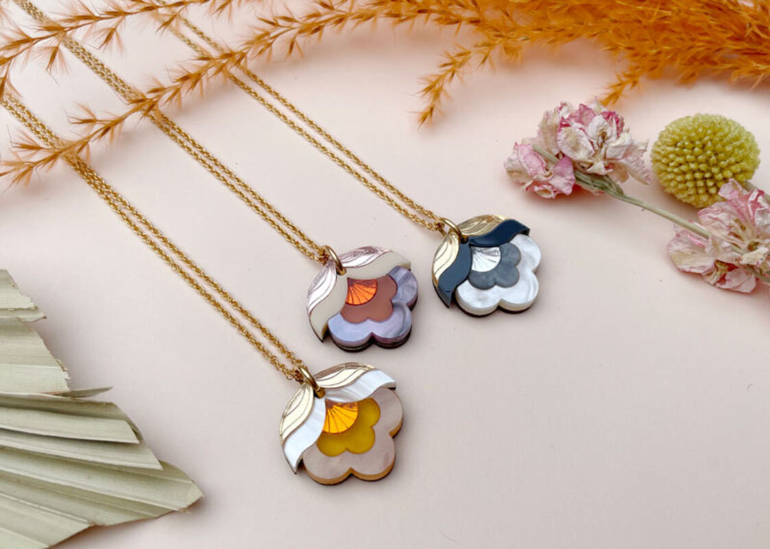 Anna Retro Mini Floral Pendants All 3